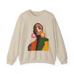 Abstract Afrocentric Portrait Crewneck Sweatshirt