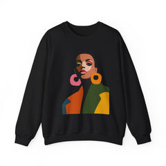 Abstract Afrocentric Portrait Crewneck Sweatshirt