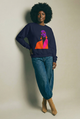 Abstract Femme Portrait Crewneck Sweatshirt