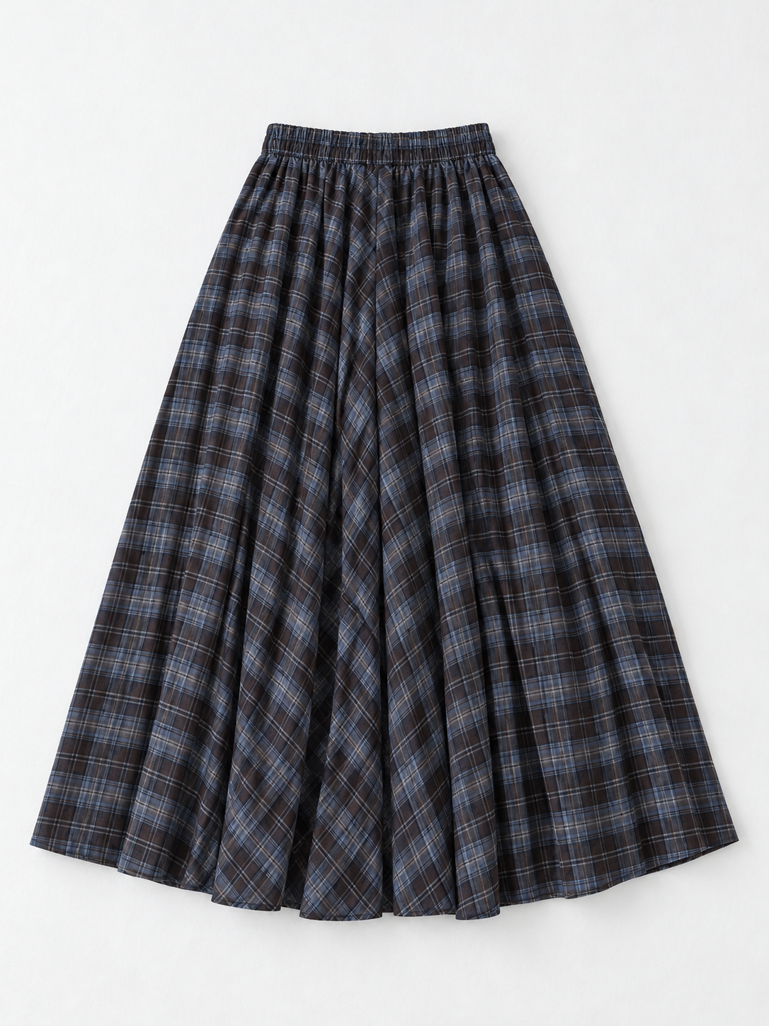 Muted Check Maxi Skirt · flat-back