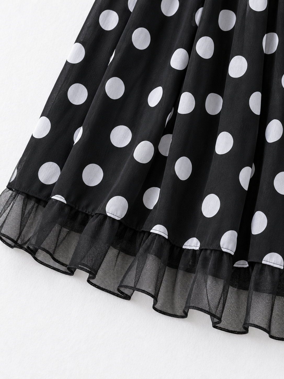 Dot Mesh-Hem Midi Skirt · detail-2