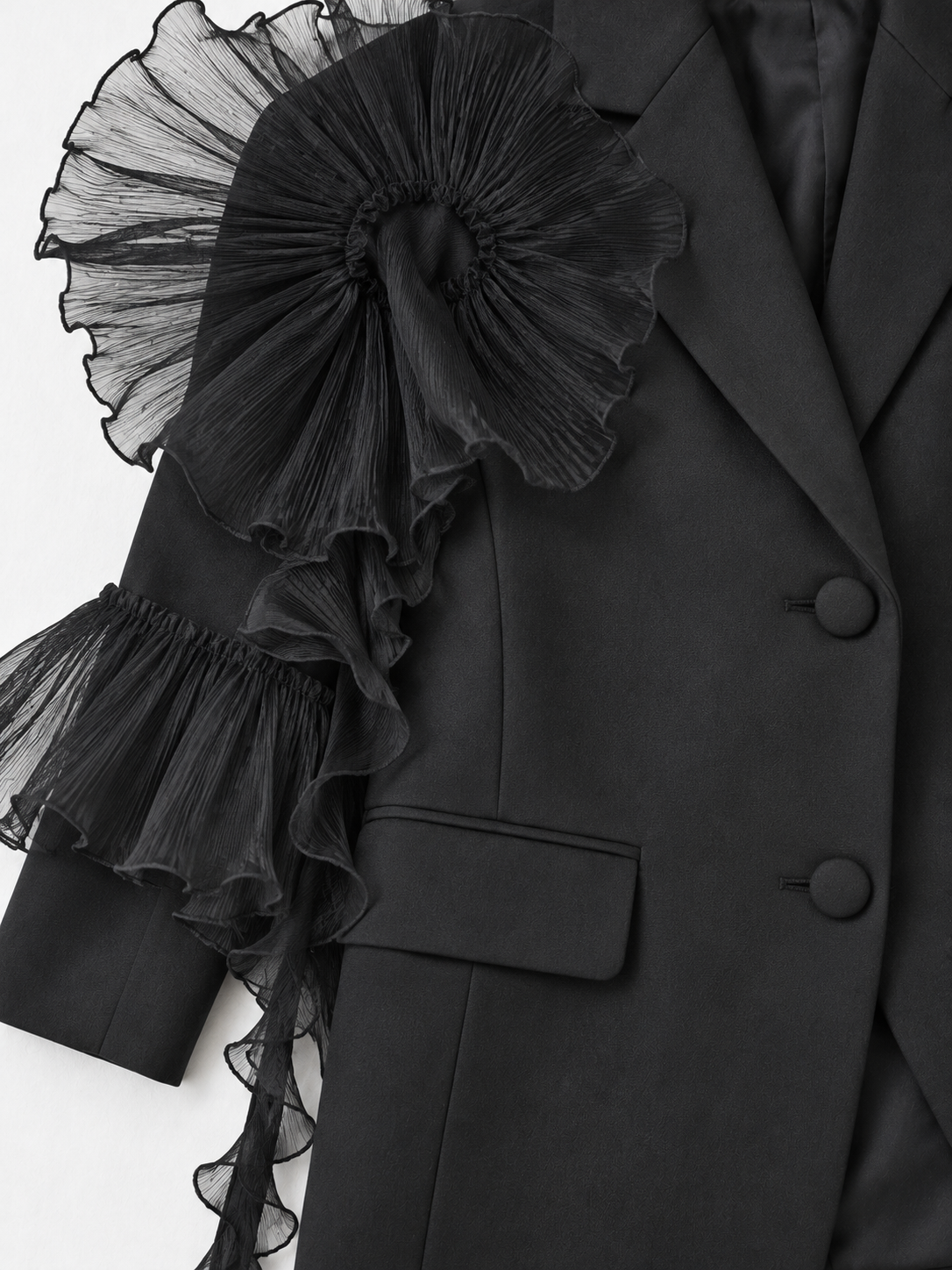 Organza Ruffle Blazer · detail-2