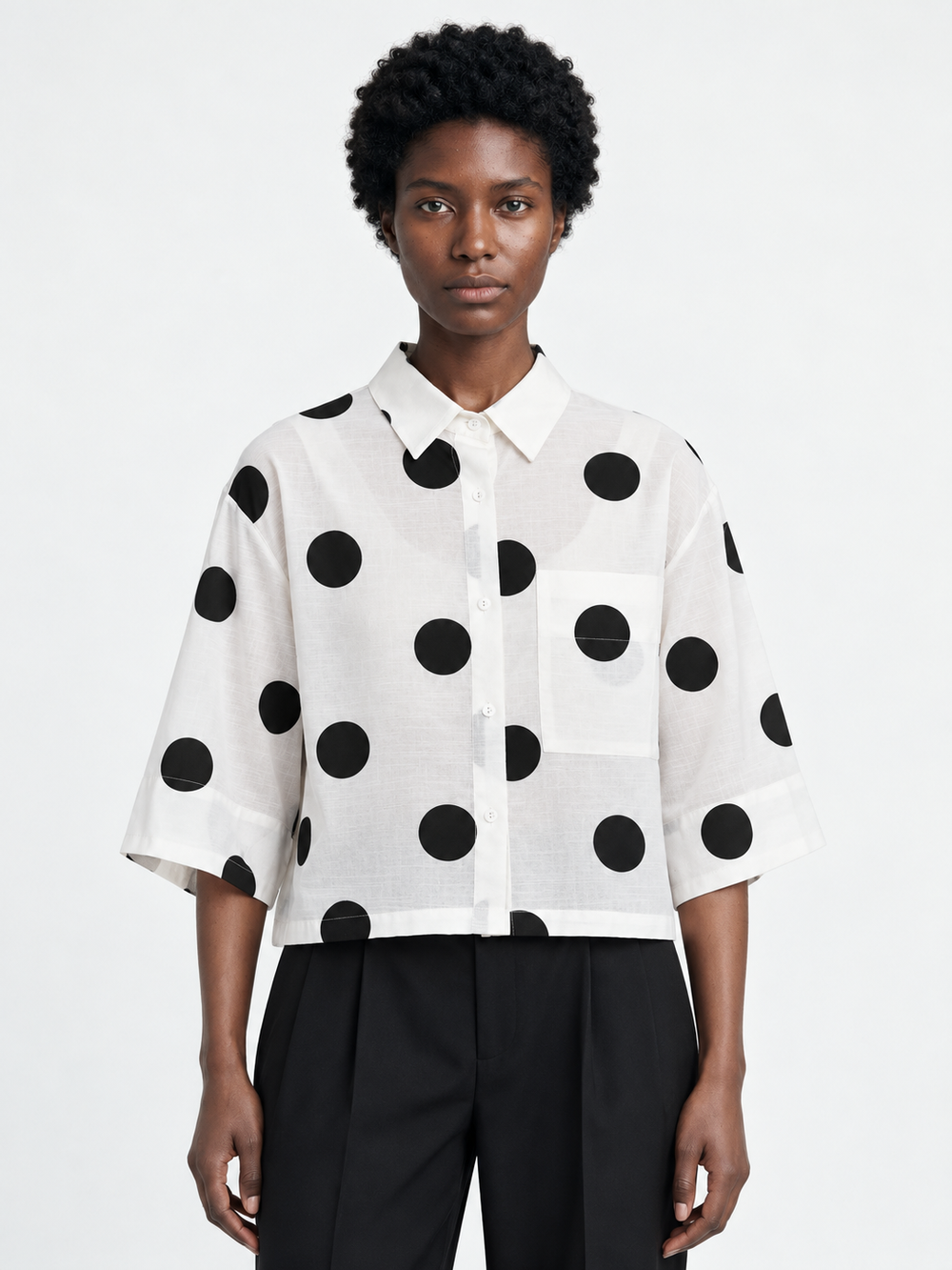 Dot-Print Boxy Shirt