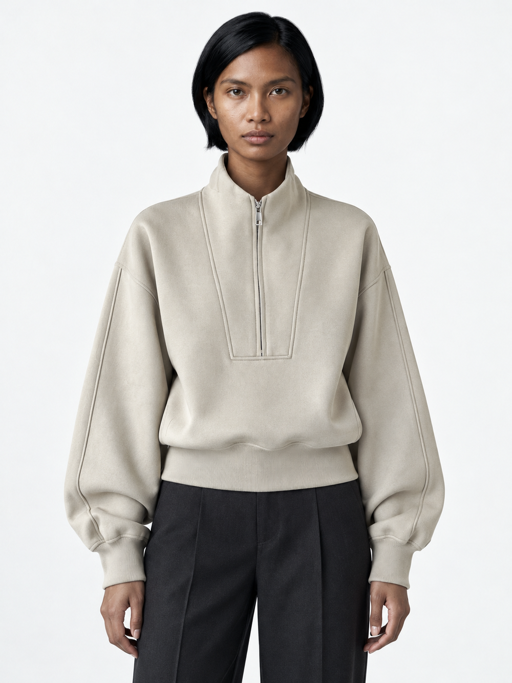 Half-Zip Sculpted Sweatshirt