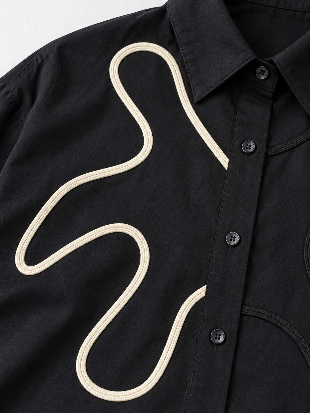 Abstract Cord-Appliqué Shirt · detail-1