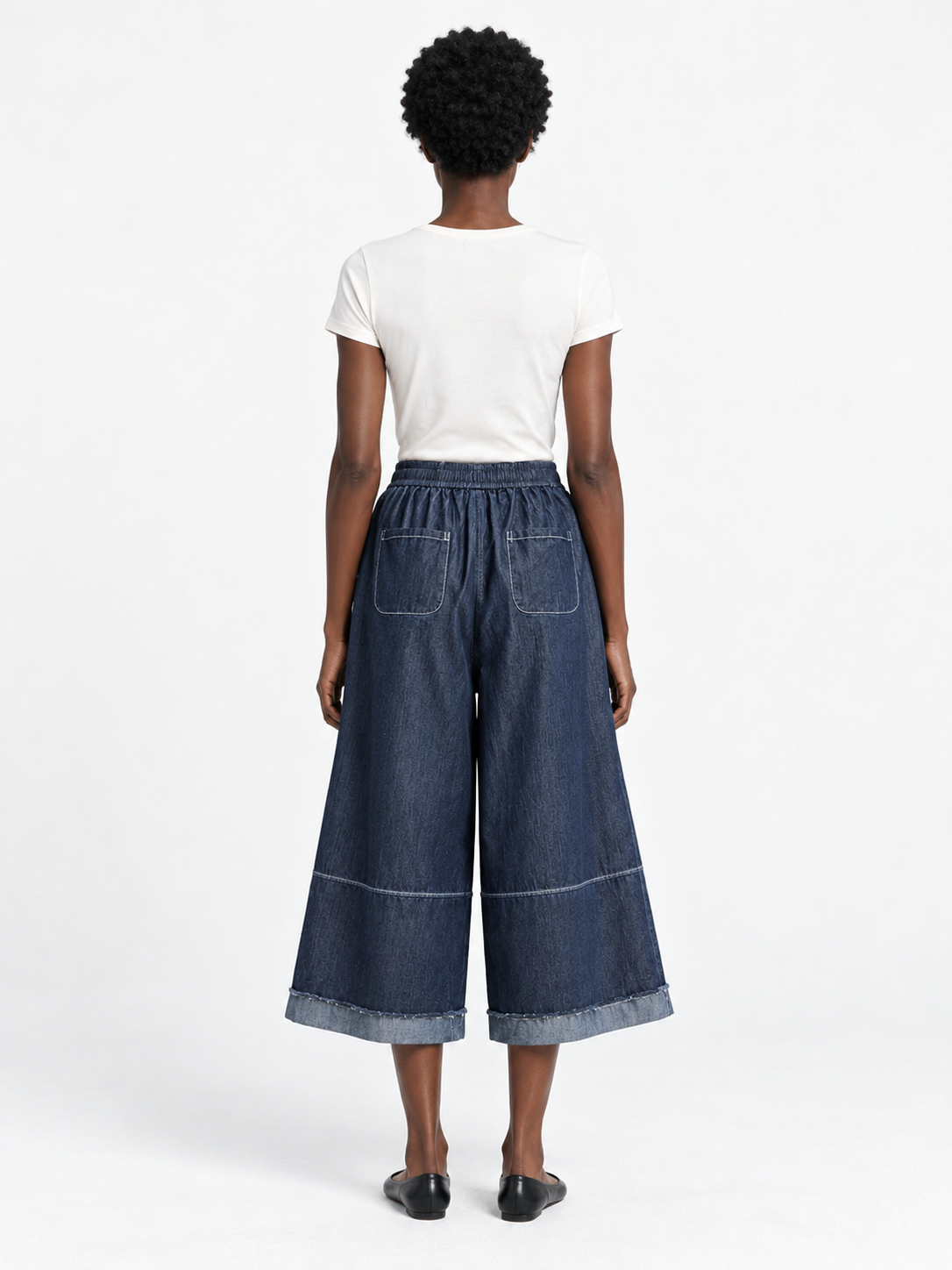 Panelled Denim Culottes · model-back