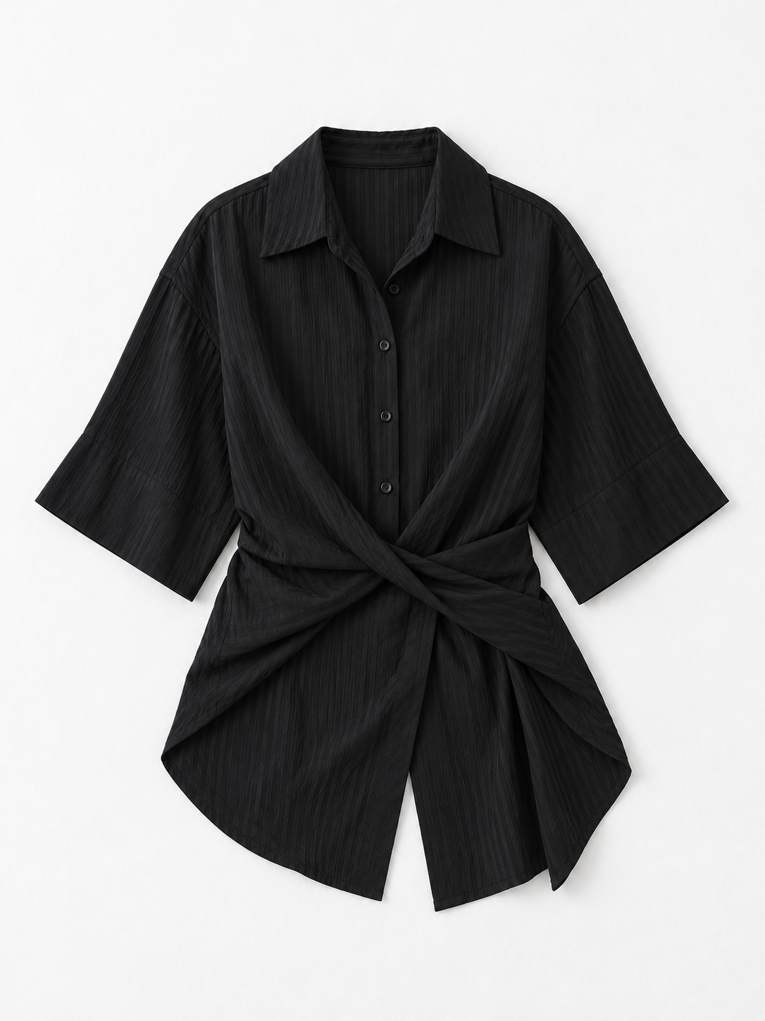 black · flat-front