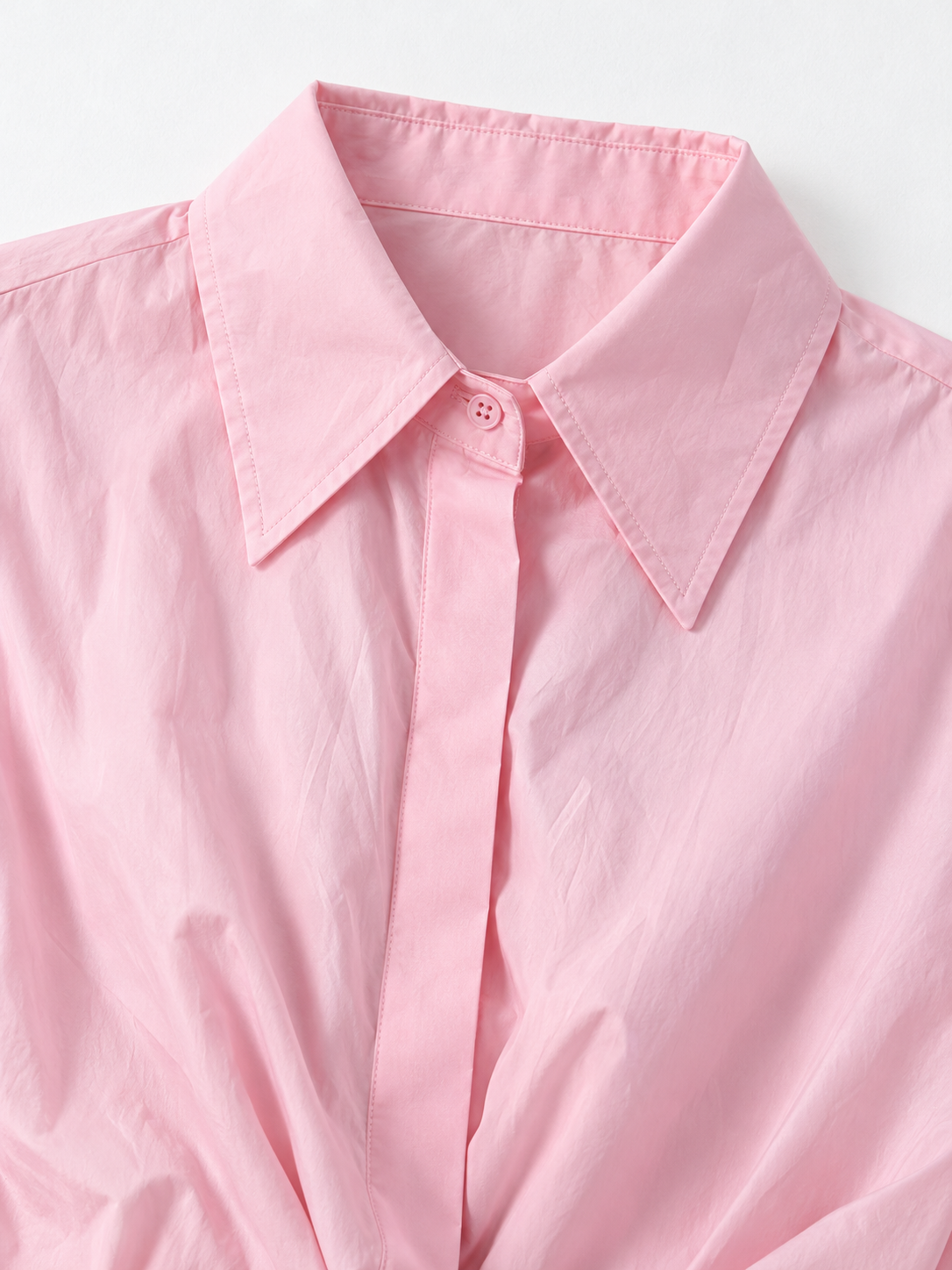 Belted Balloon-Hem Shirt · detail-1