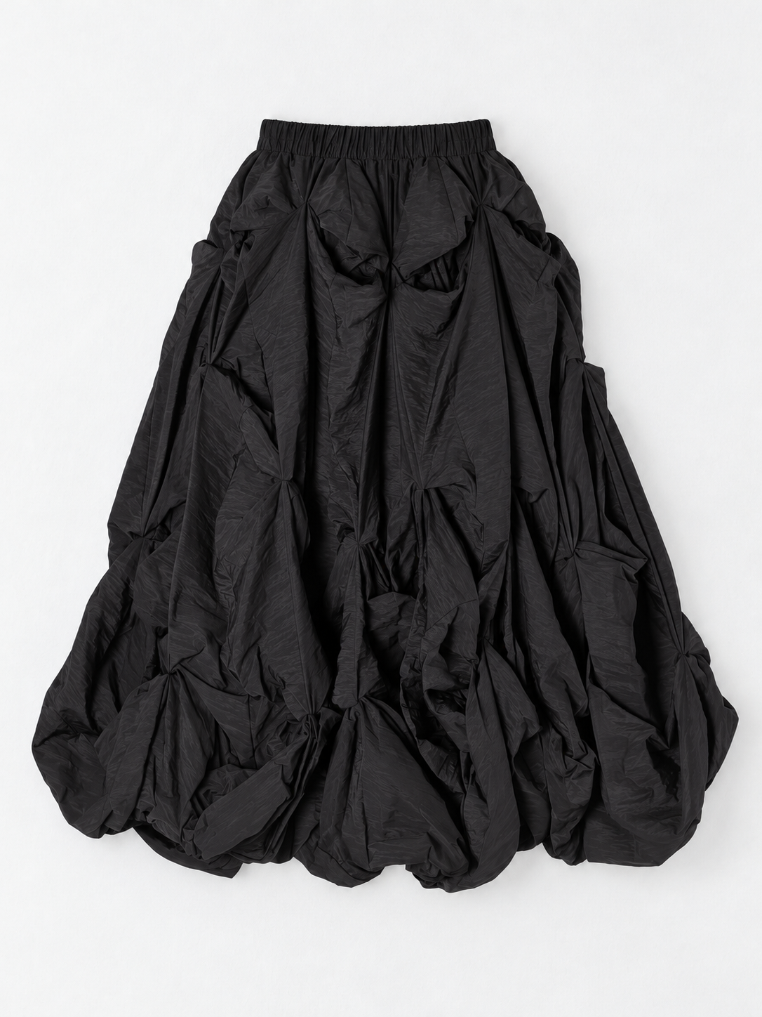 Sculpted Tuck Balloon Skirt · flat-front