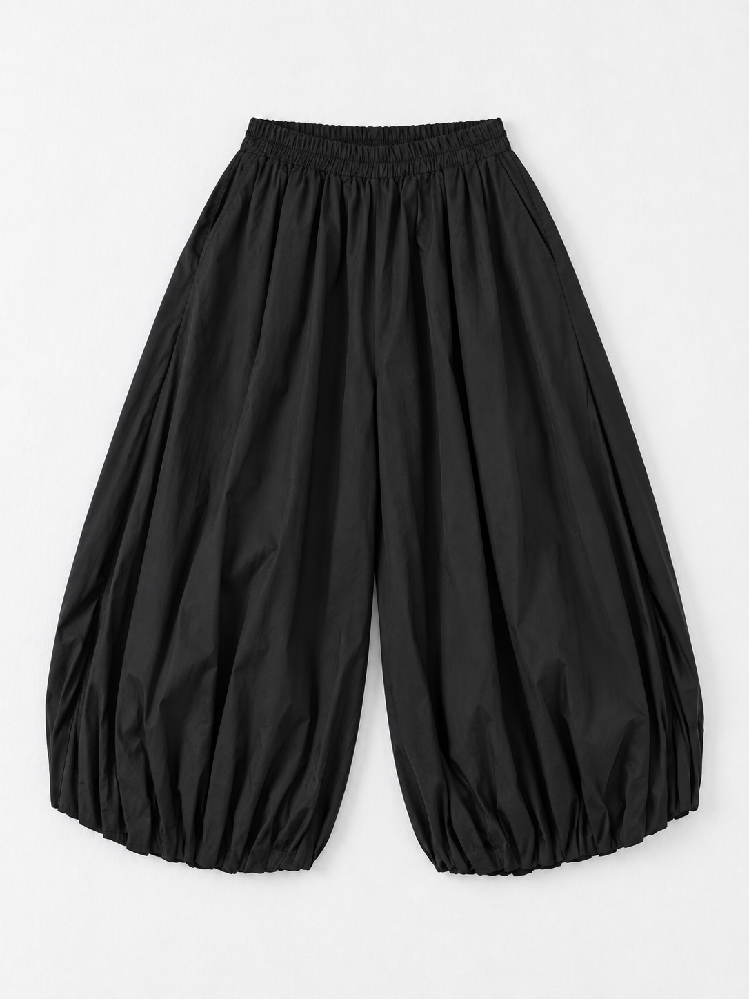 Pleated Balloon Trousers · flat-front