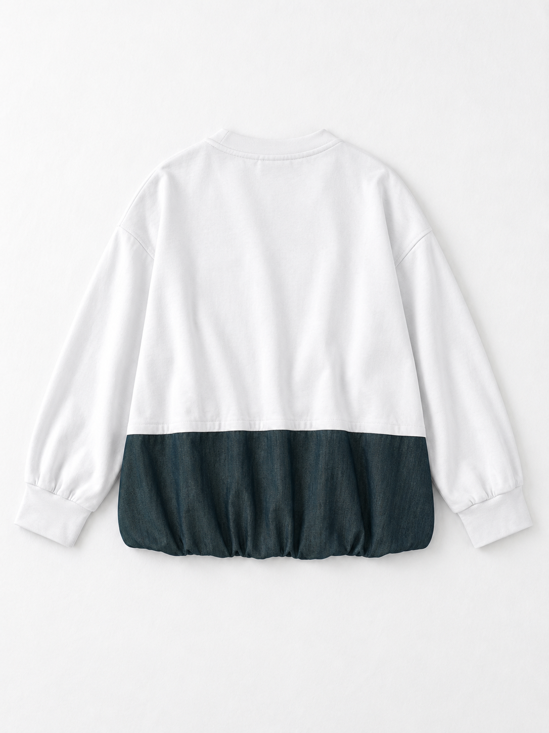 Wave-Panel Hem Sweatshirt · flat-back