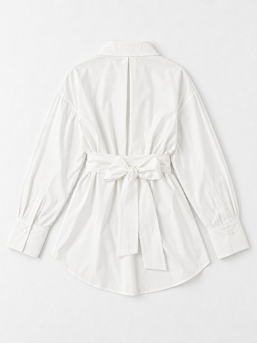 Wrap-Tie Longline Shirt · flat-back