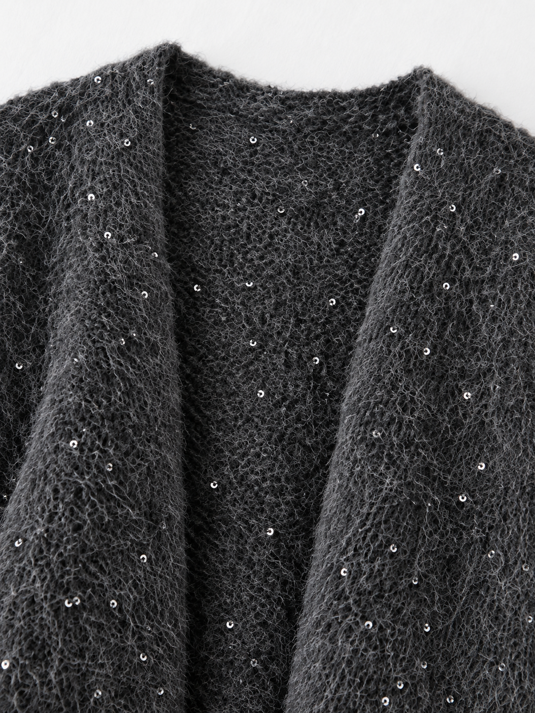 Sequin Open Knit Cardigan · detail-1