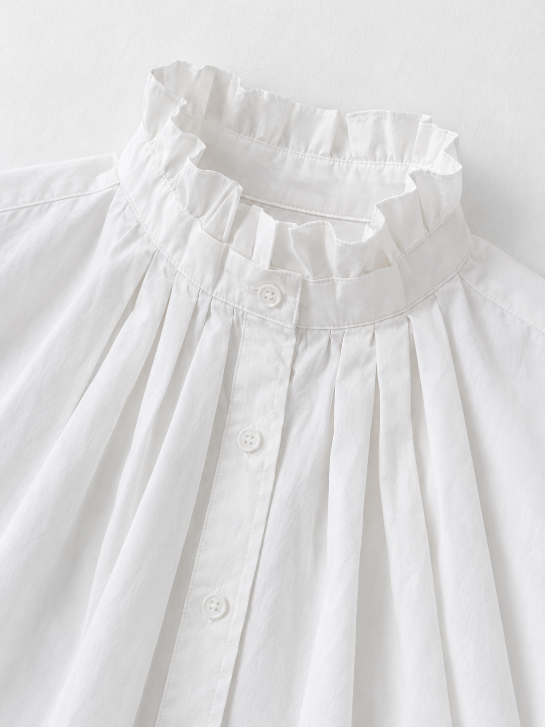 Pleated High-Low Ruffle Shirt · detail-1
