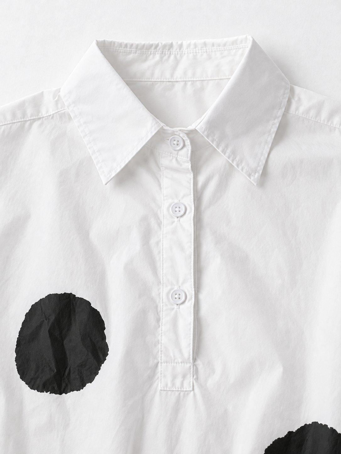 Large-Dot Ruffle-Hem Shirt · detail-1