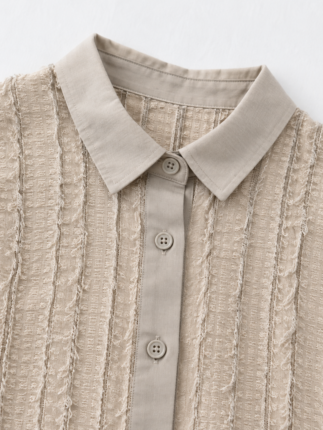 Textured Stripe Cropped Shirt · detail-1