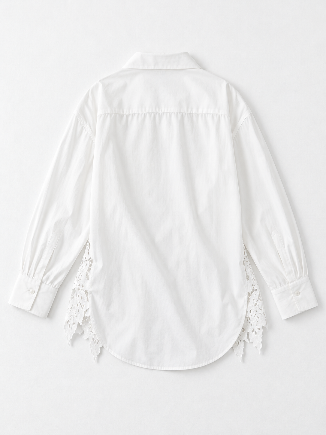 Floral Lace-Front Shirt · flat-back