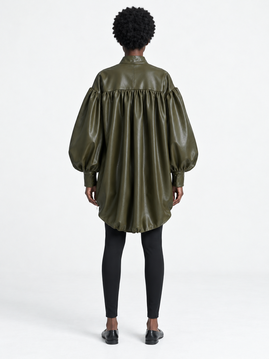 Drawstring Coated Volume Top · model-back