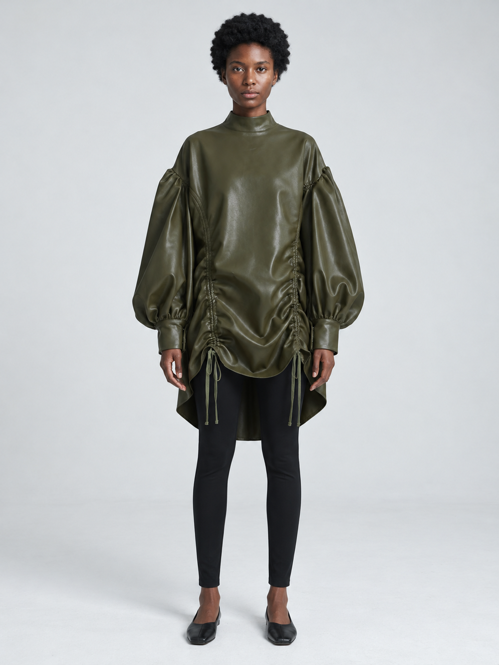 Drawstring Coated Volume Top