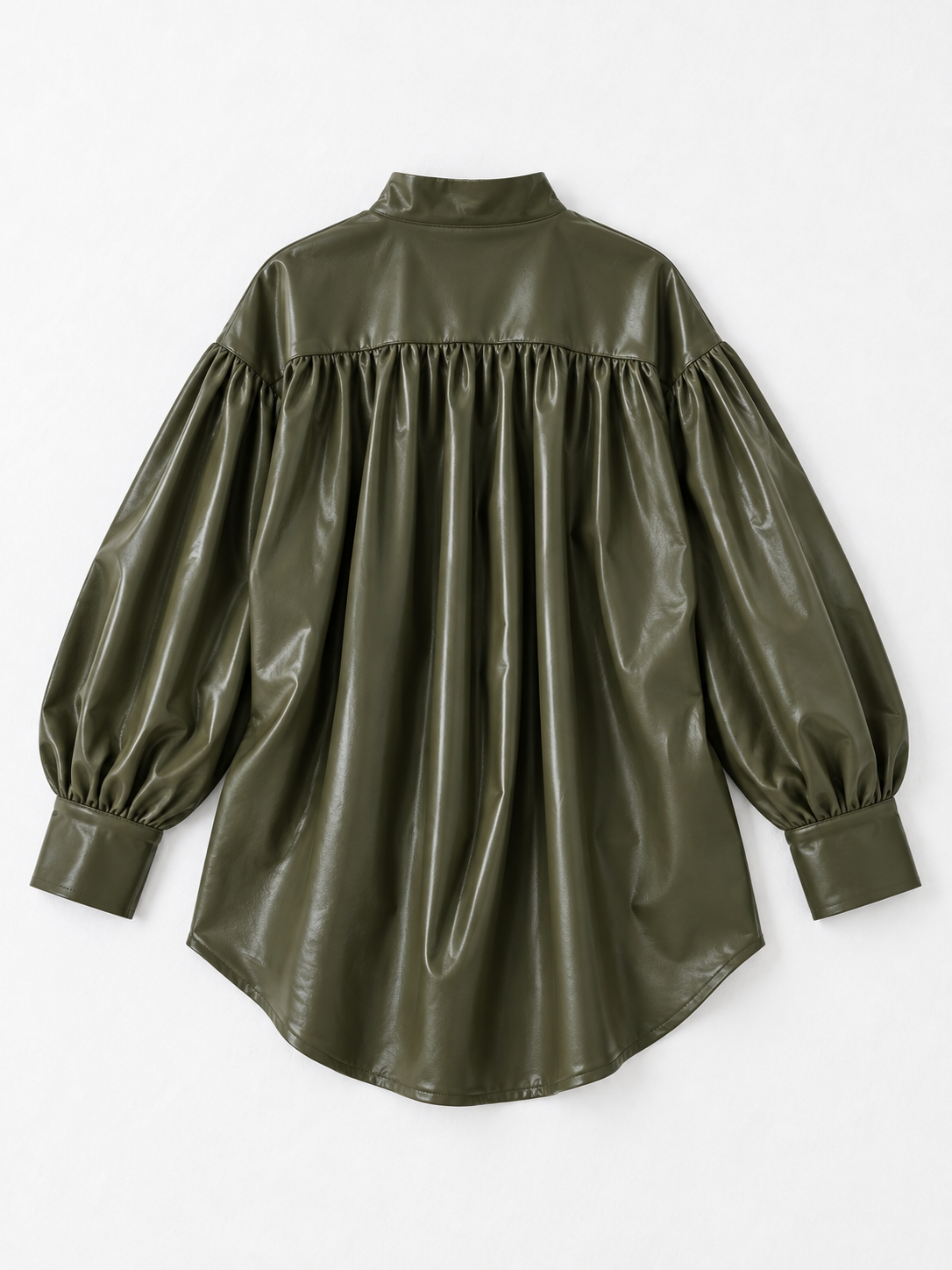 Drawstring Coated Volume Top · flat-back