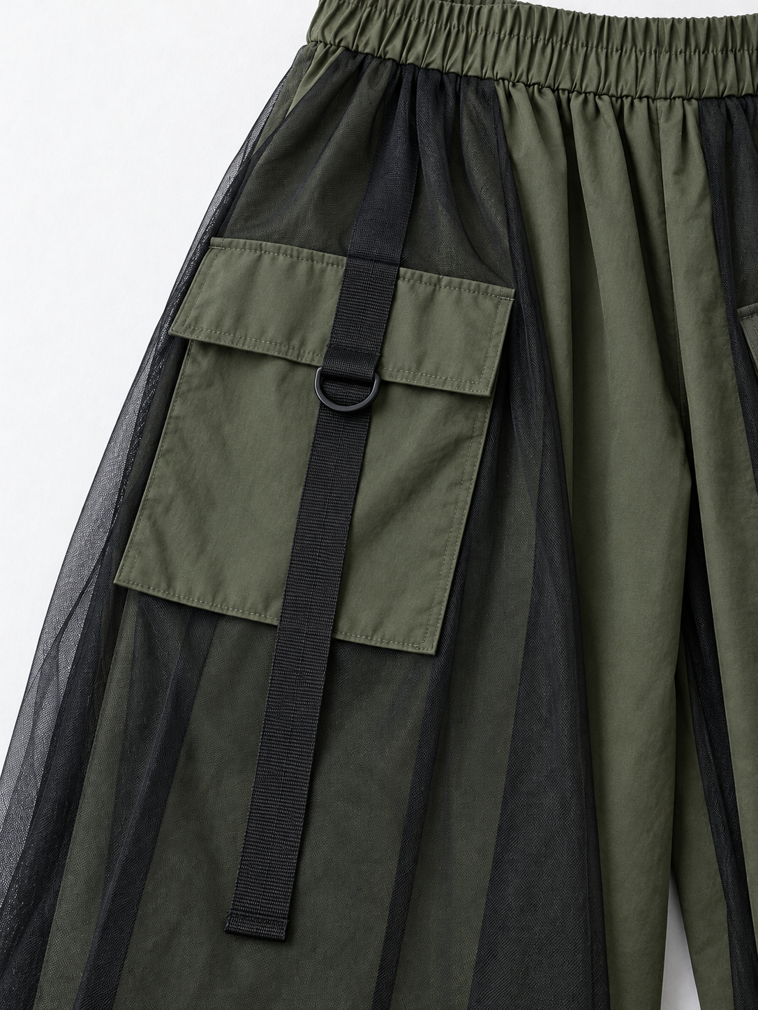 Mesh-Overlay Cargo Culottes · detail-2