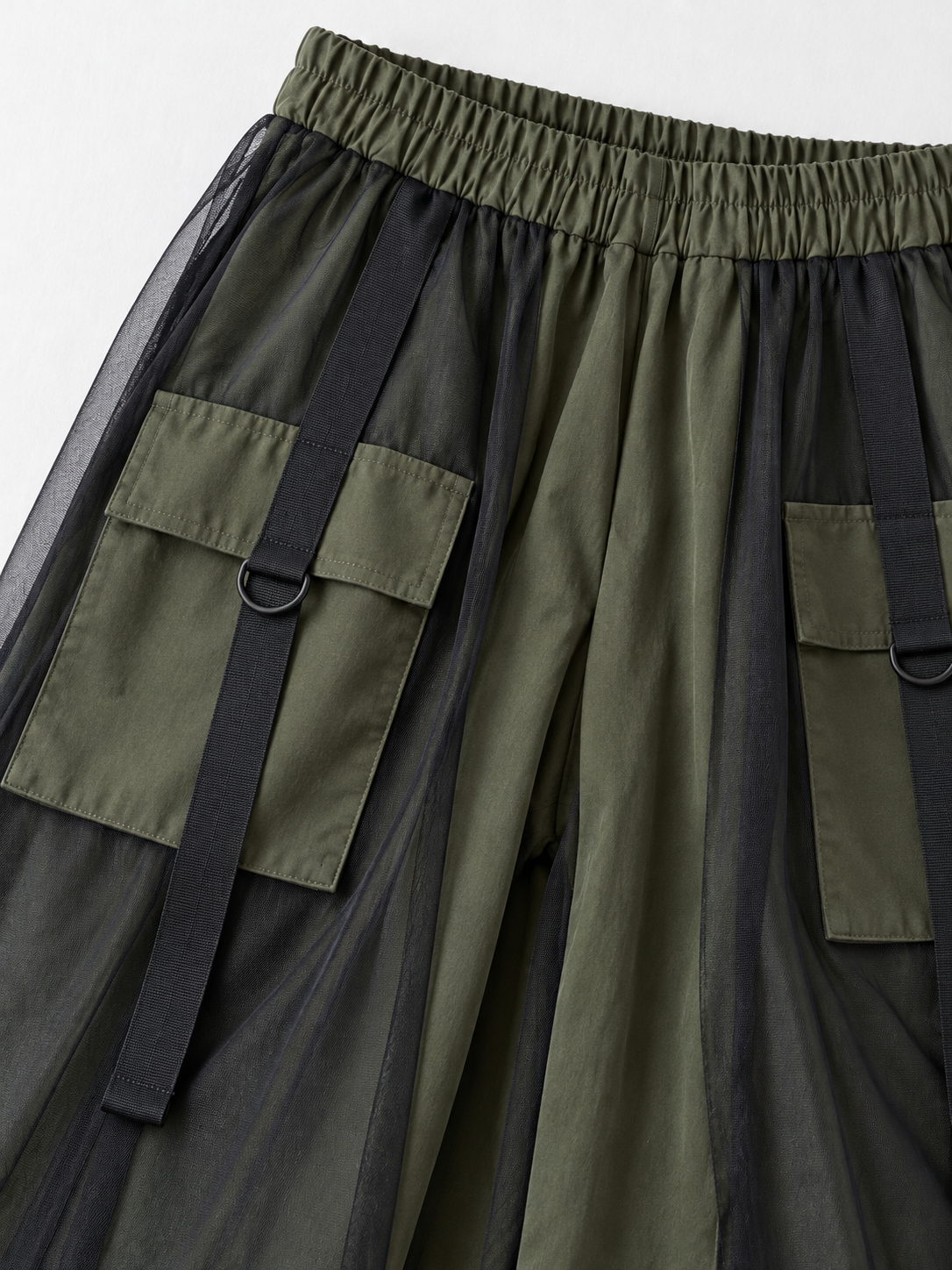 Mesh-Overlay Cargo Culottes · detail-1