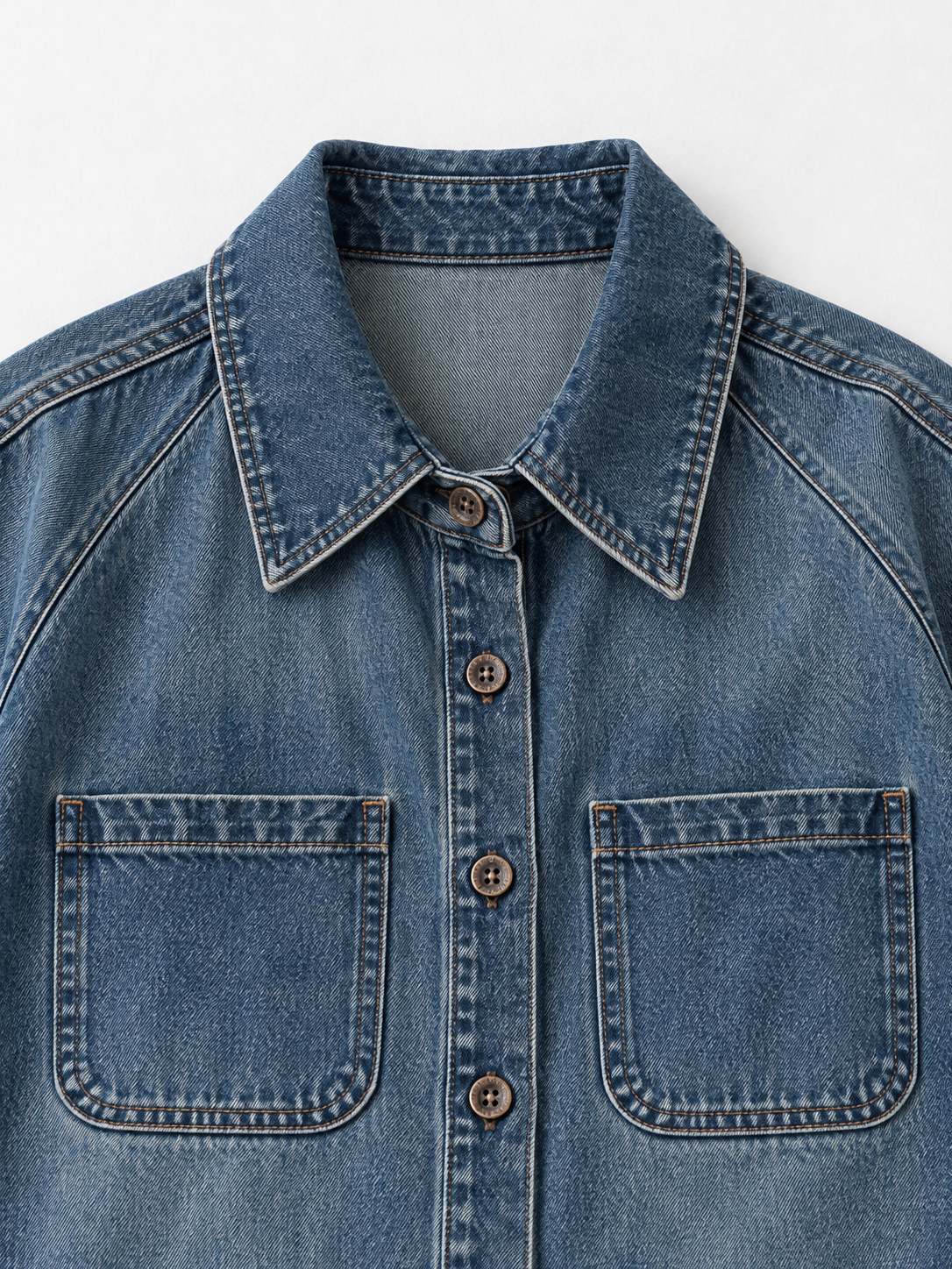 Ruffle-Hem Denim Shirt Jacket · detail-1