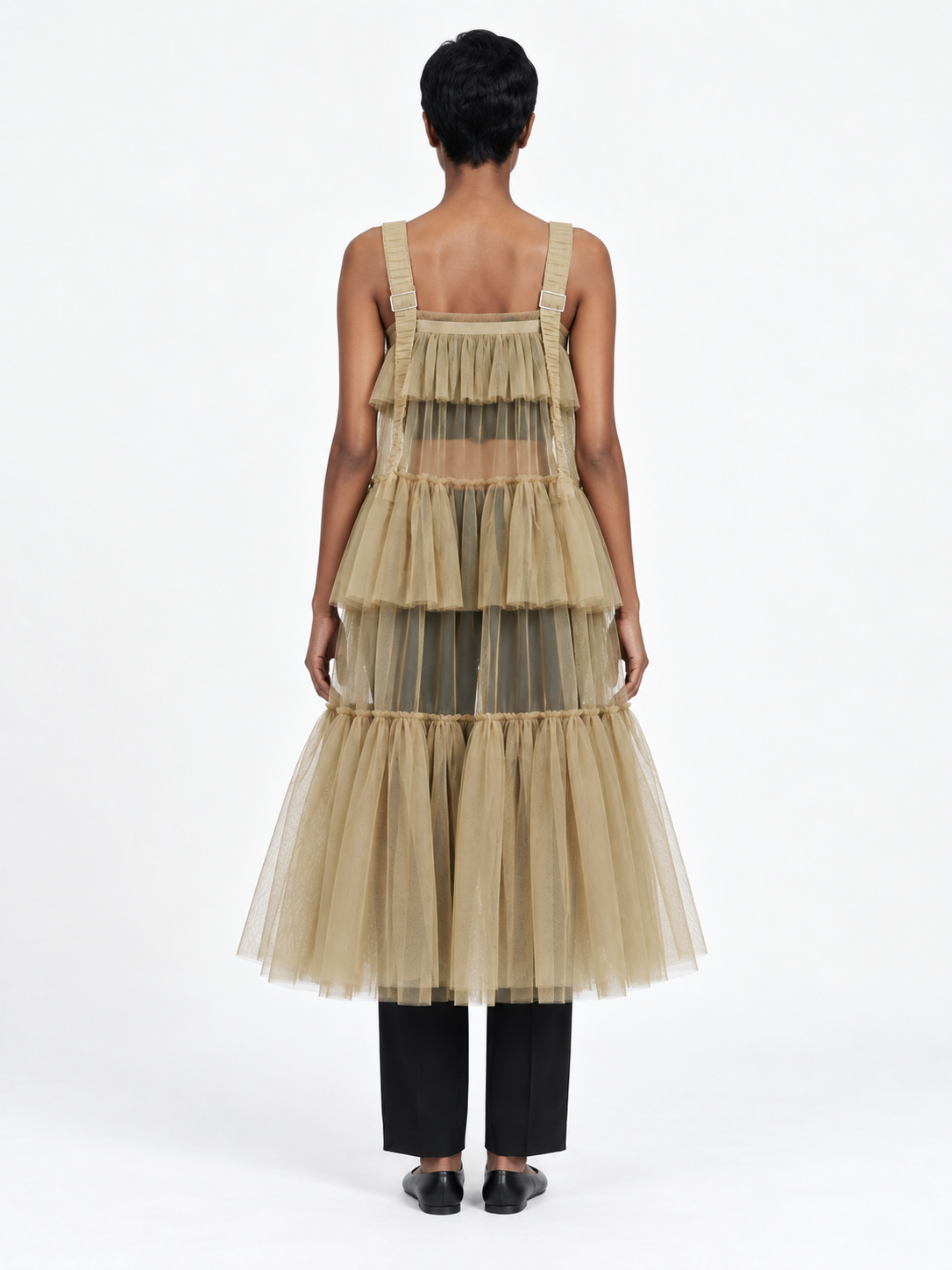 Tiered Tulle Strap Dress · model-back