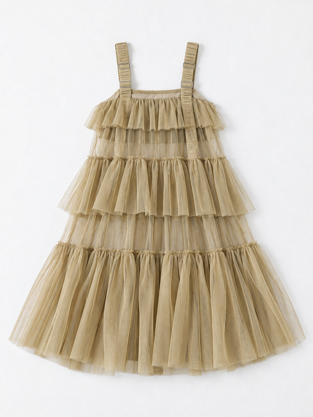 Tiered Tulle Strap Dress · flat-back