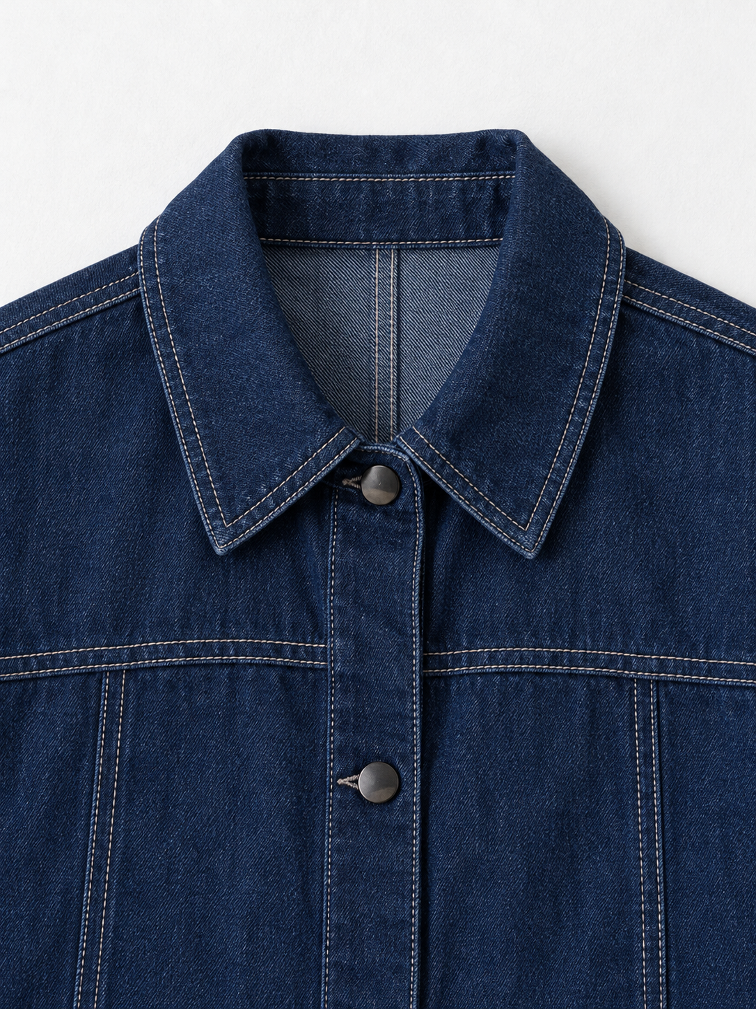 Ruffle-Hem Denim Long Coat · detail-1