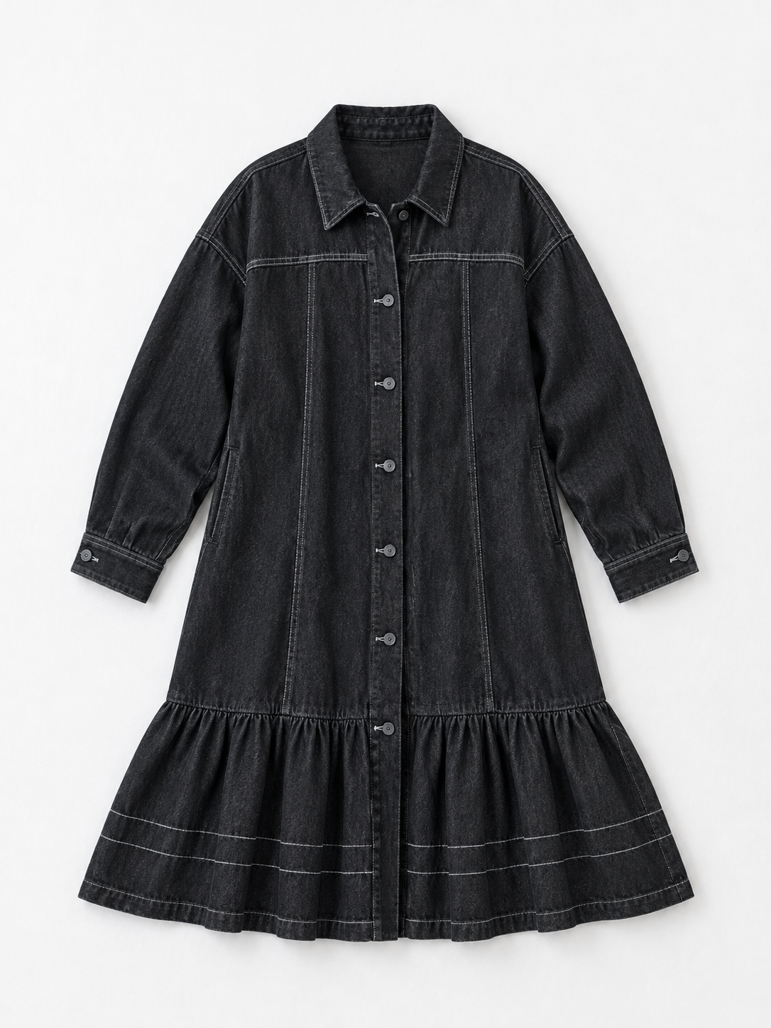 Black · flat-front