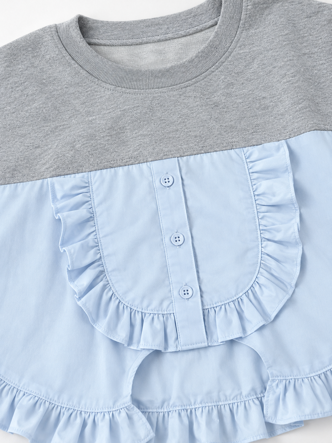 Ruffled Panel-Hem Sweatshirt · detail-2