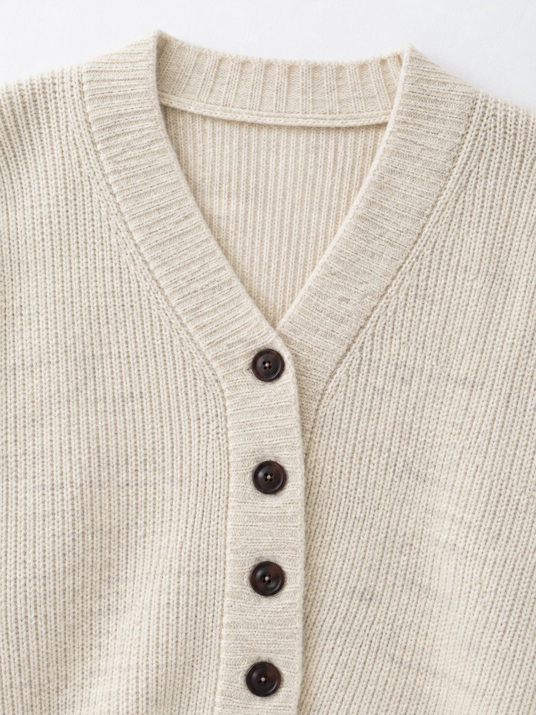 Denim-Cuff Knit Cardigan · detail-1