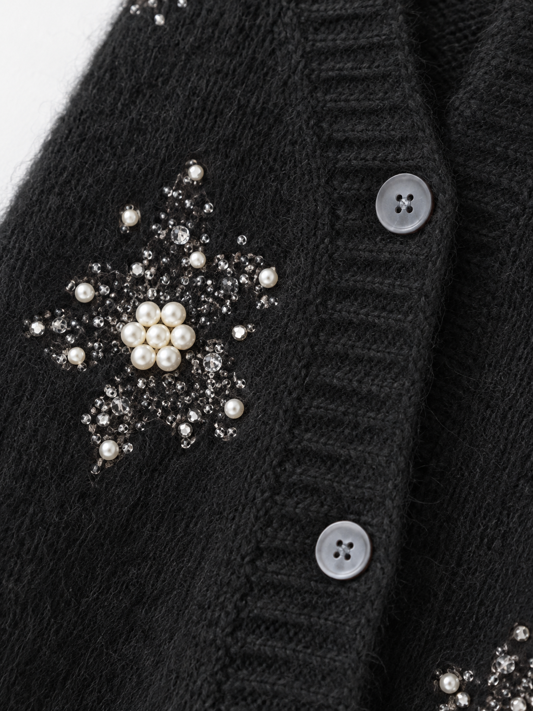 Crystal Flower Knit Cardigan · detail-2