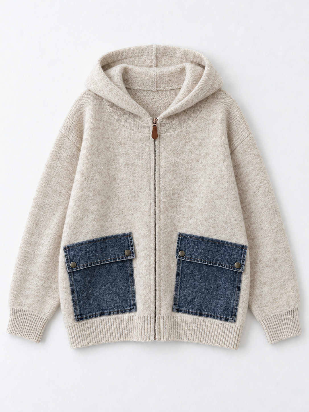 beige · flat-front