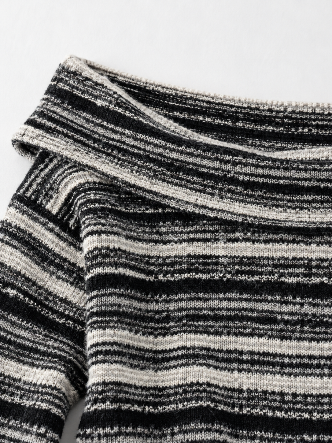Foldover Stripe Knit Sweater · detail-1