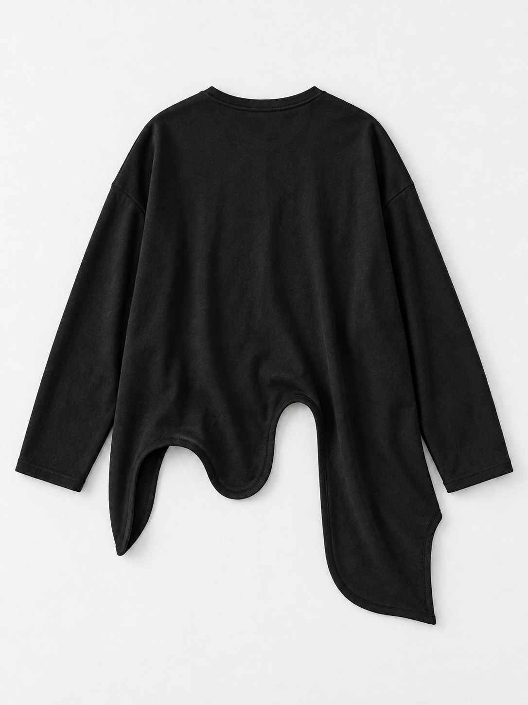 Wave-Hem Long-Sleeve Top · flat-back