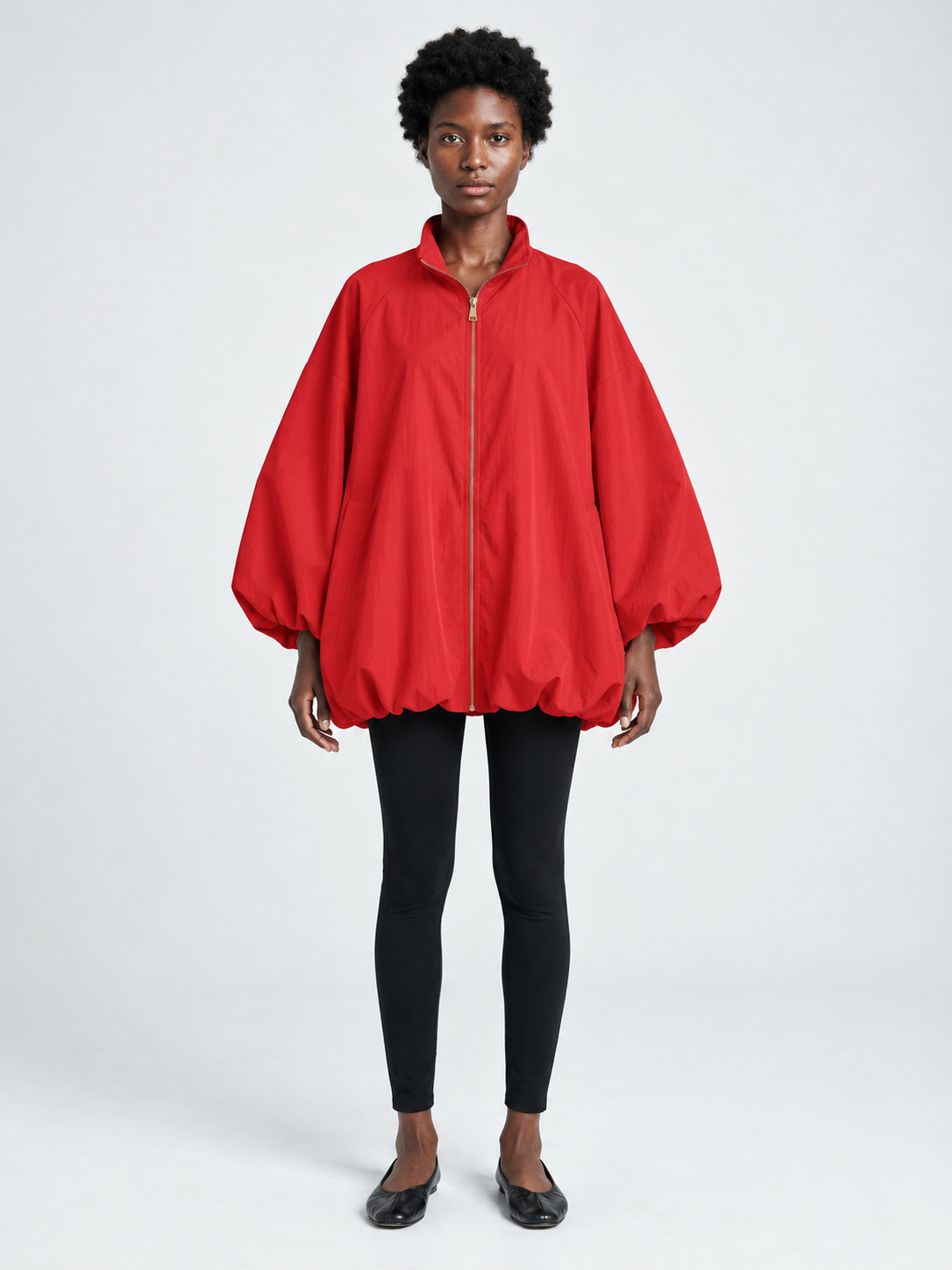 Zip-Front Balloon Jacket · model-front