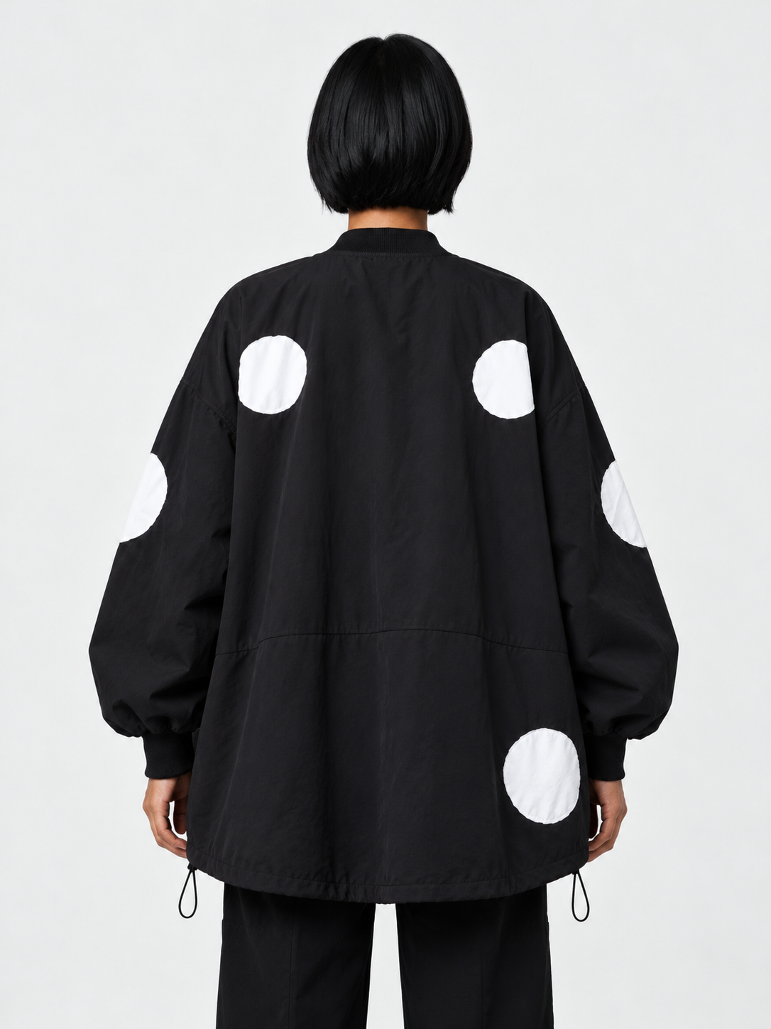 Oversized Dot Zip Jacket · model-back