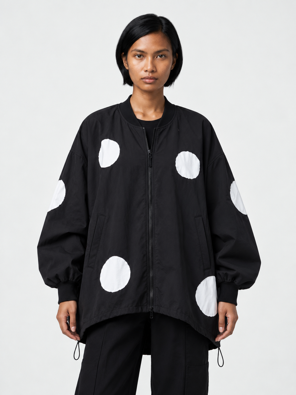 Oversized Dot Zip Jacket