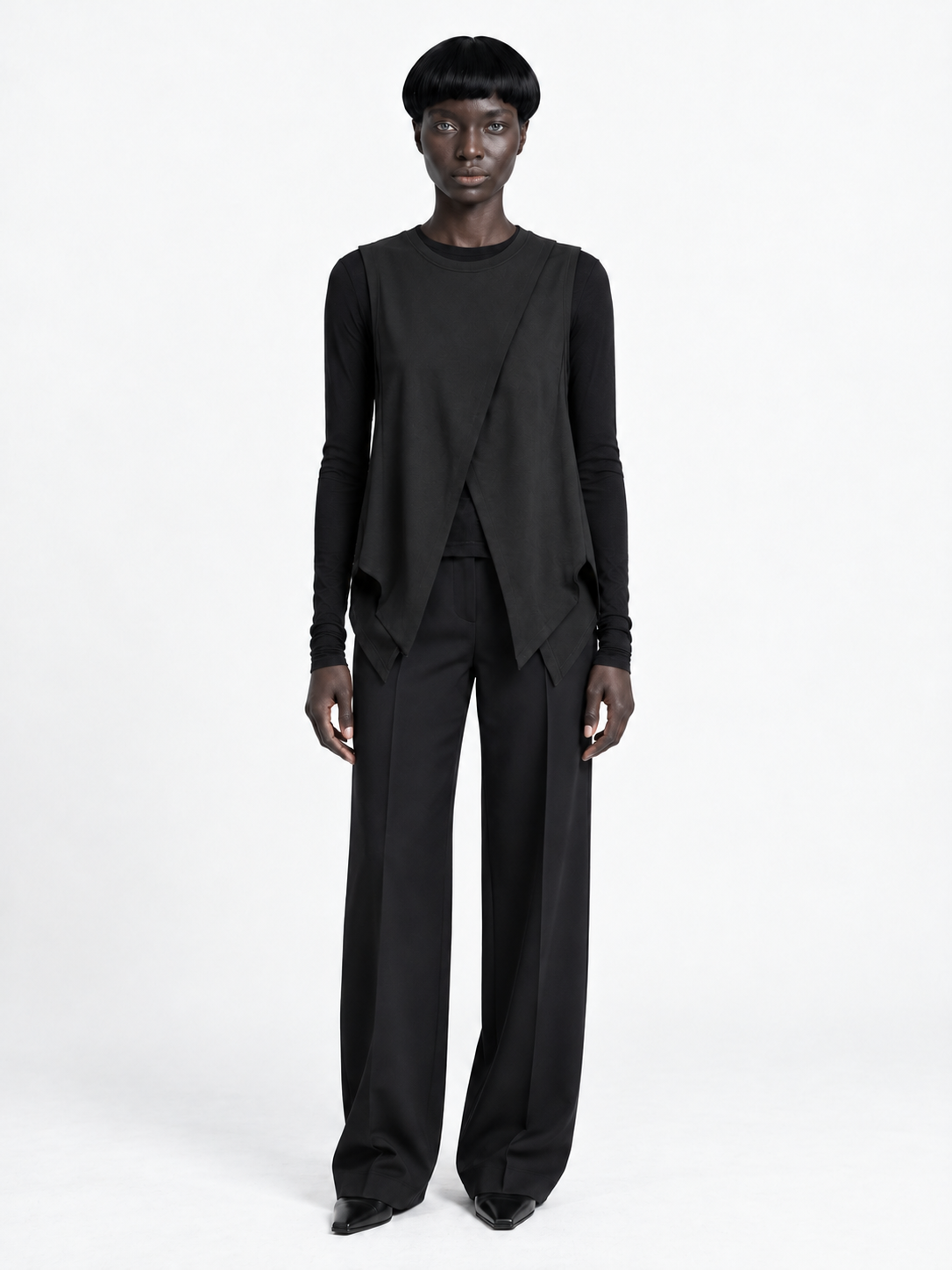 black vest · model-front