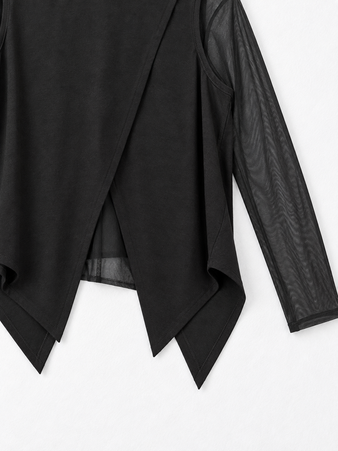 Pointed-Hem Vest and Mesh Top · detail-2