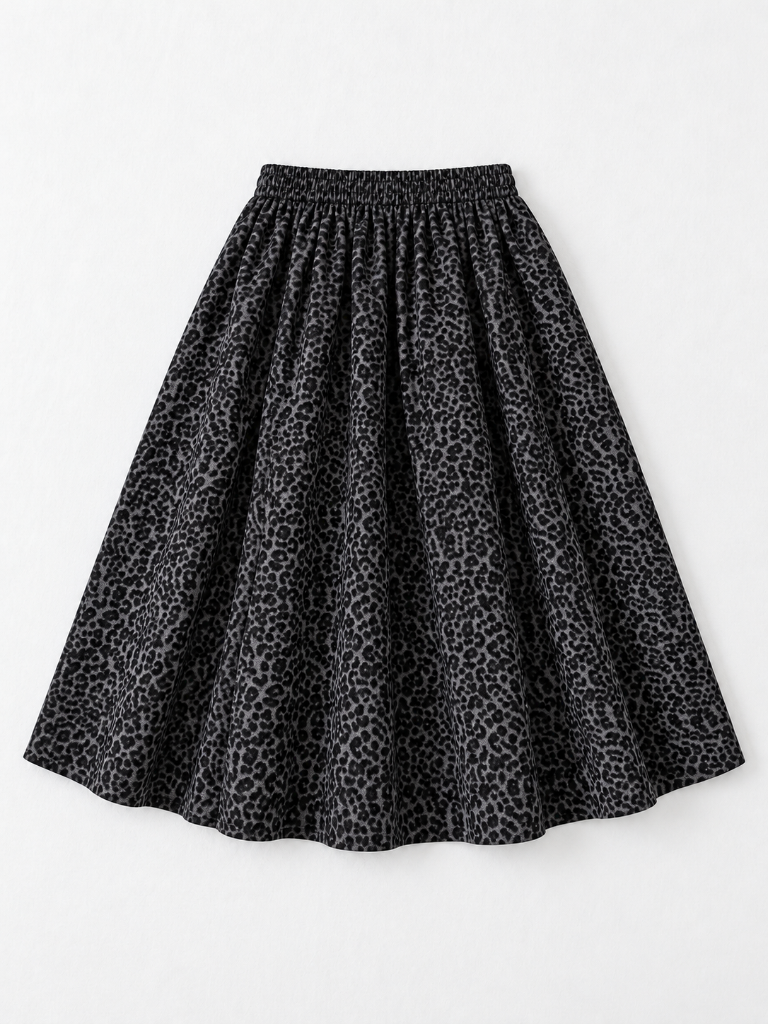 Leopard A-Line Midi Skirt · flat-back