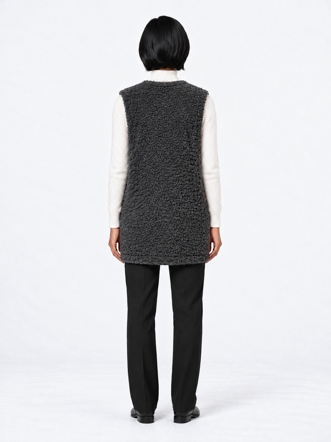gray vest · model-back
