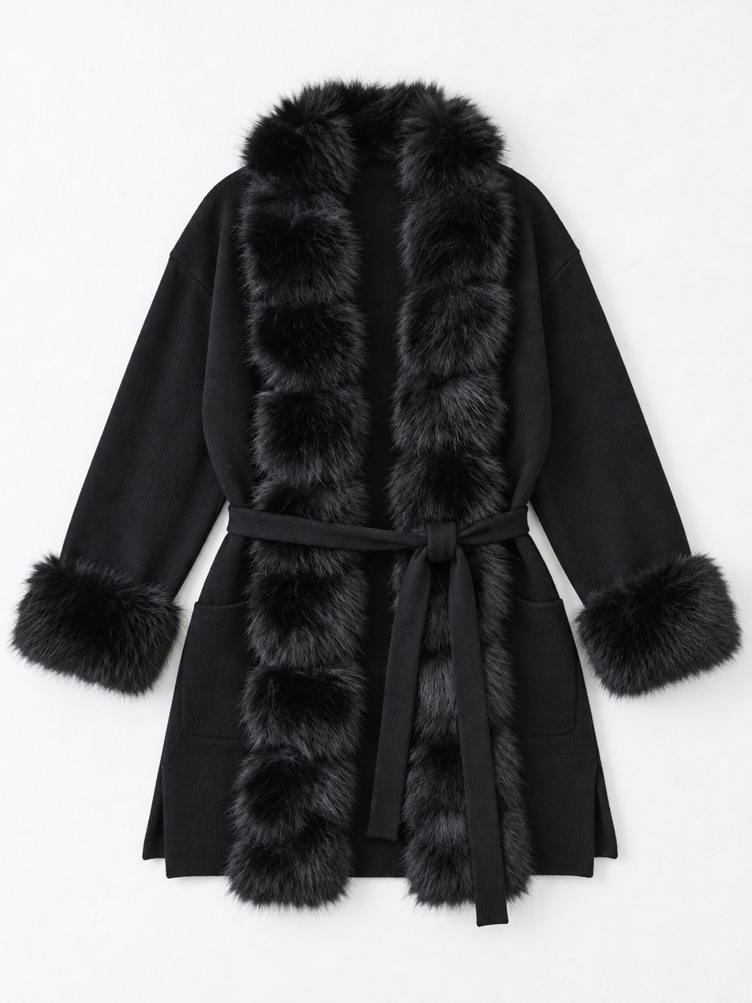 Black · flat-front