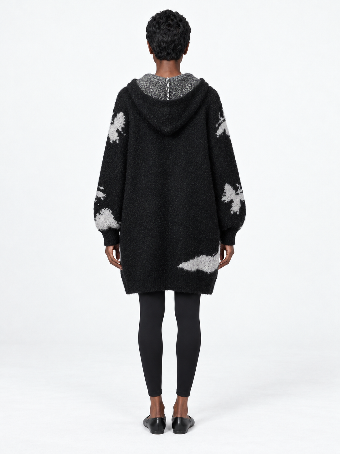 Butterfly Hooded Knit Tunic · model-back