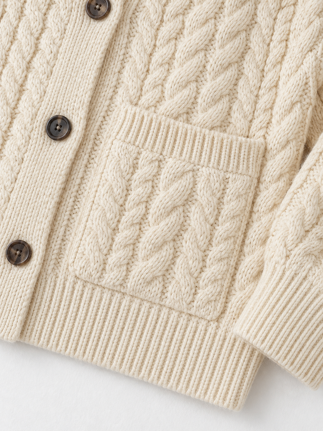 Collared Cable-Knit Cardigan · detail-2