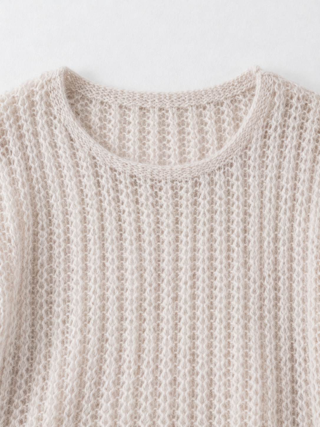 Open-Knit Lantern-Sleeve Sweater · detail-1