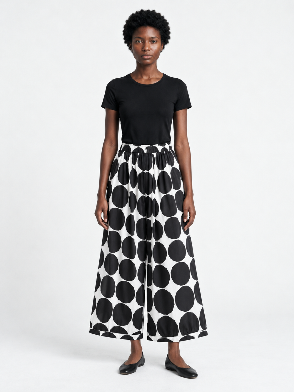 Graphic Dot Wide-Leg Trousers