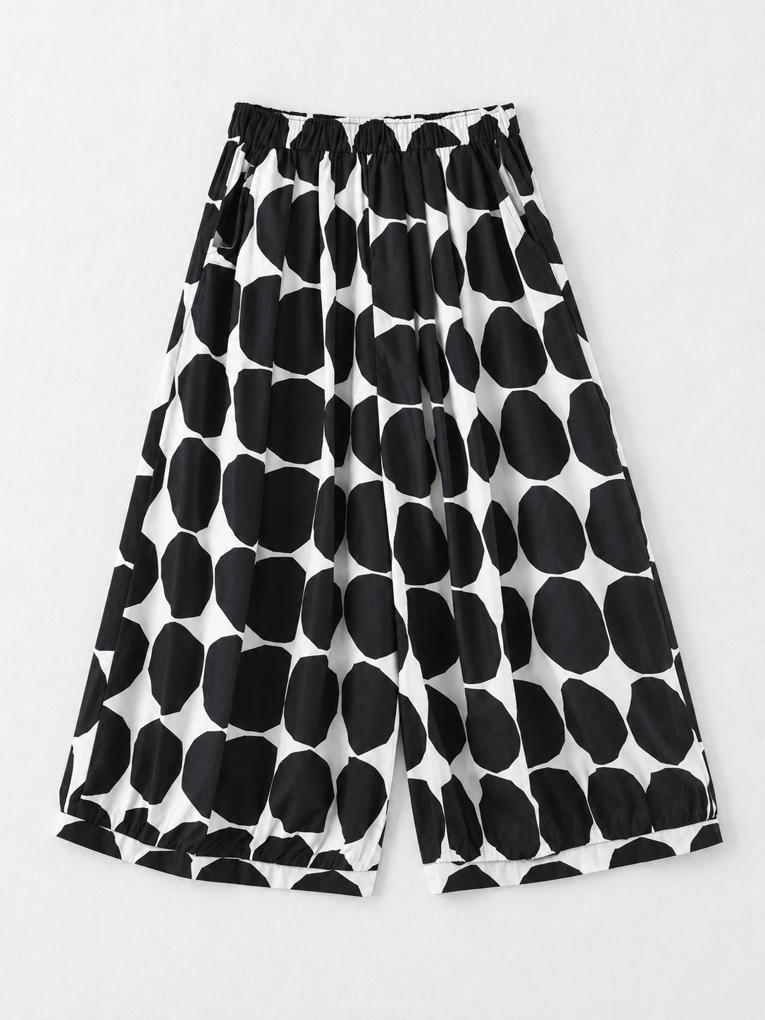 Graphic Dot Wide-Leg Trousers · flat-front